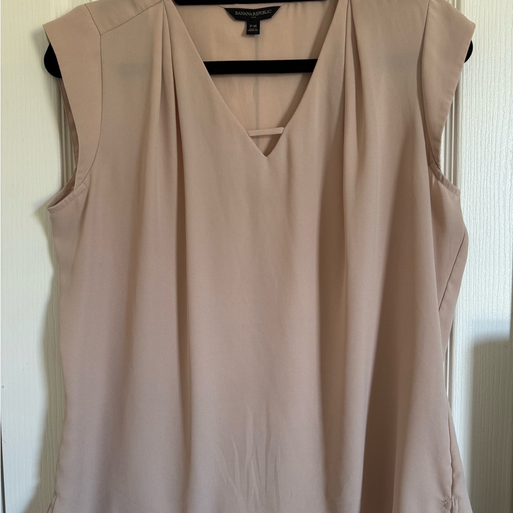Banana Republic Soft Blush Sleeveless Relaxed Blouse